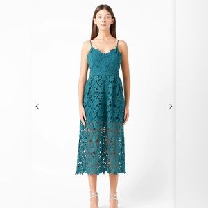 ASTR the label A line midi lace dress XL size 12 Teal